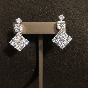 Women’s Vintage Pale Blue Rhinestone Earrings